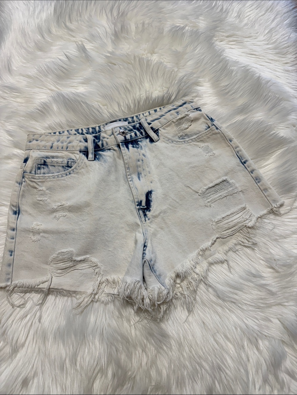 Light Wash Distressed Denim Women's Shorts